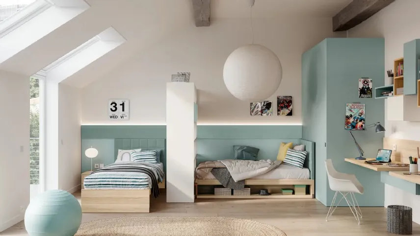 Layout 07B di Doimo Cityline: una cameretta che assicura la privacy
