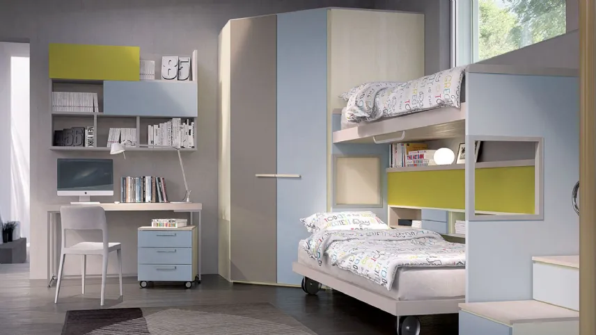 Marzorati Camerette - Cameretta a soppalco con zona studio