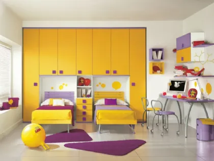 Cameretta a ponte per bambini coloratissima