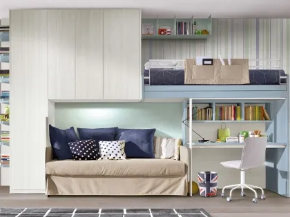 armadio a ponte con due letti