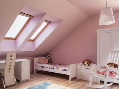 Cameretta in mansarda per bambina