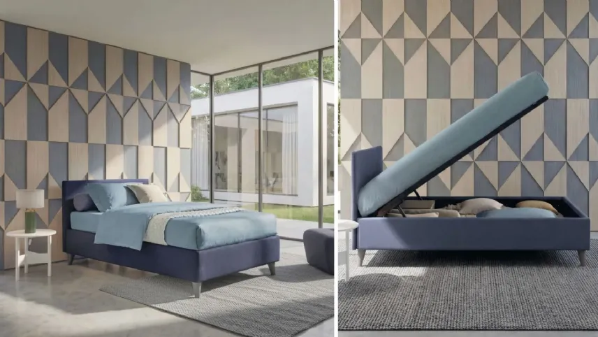 Golf 203 di Oggioni: letto contenitore a una piazza e mezza