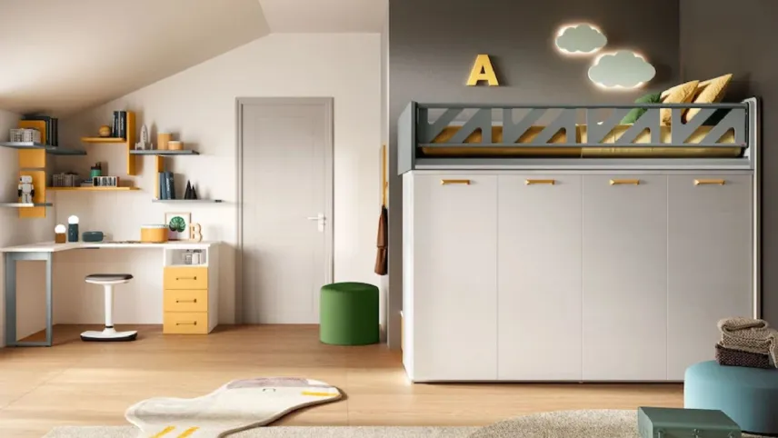 Moretti Compact - Soppalco con armadio sotto K109