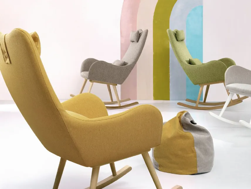 Oslo Rocking Chair & Oslo pouf di Cuoricini 