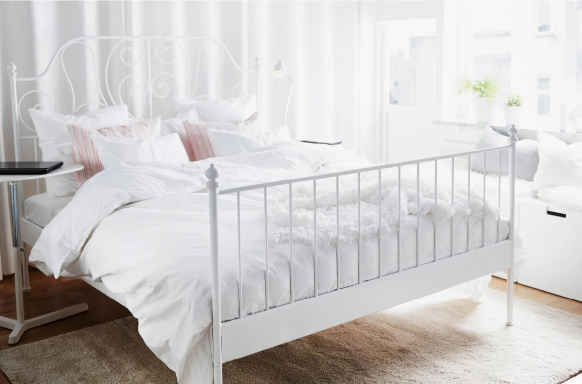 ASKVOLL struttura letto, bianco/Luröy, 140x200 cm - IKEA Italia