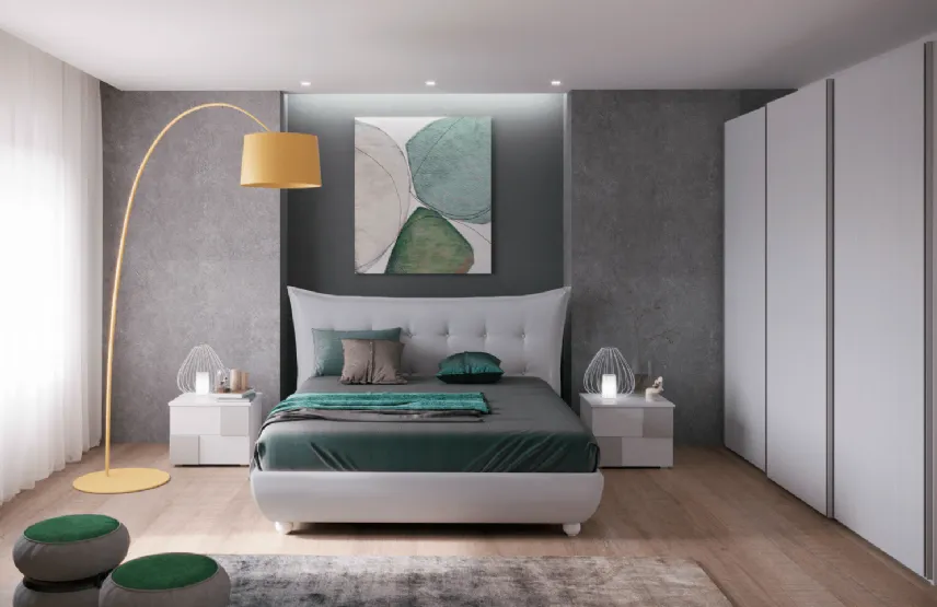 letto grigio imbottito