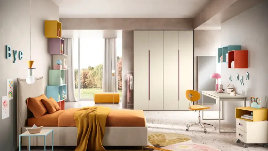 Moretti Compact: letto con testata imbottita Hug