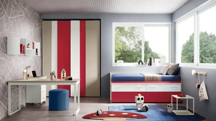 Space di Moretti Compact: letto salvaspazio con 2 letti e cassetti